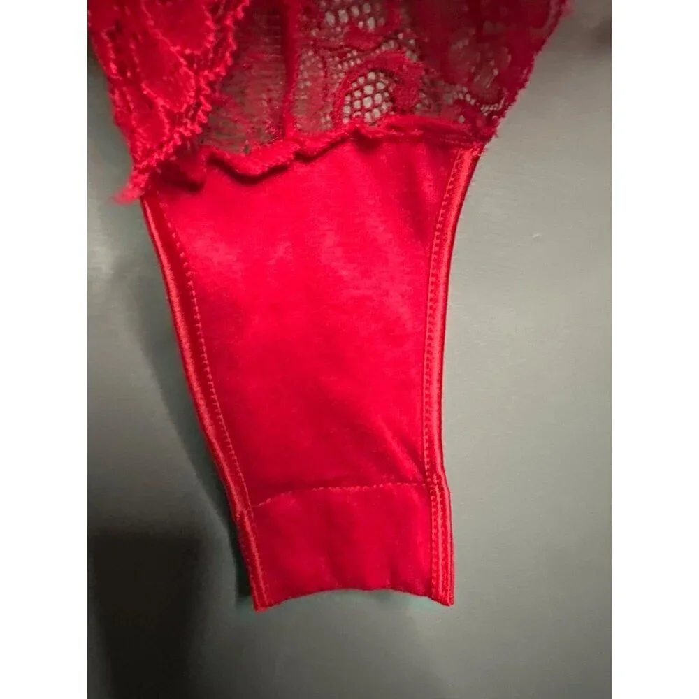 Secret Posessions Red Lingerie Babydoll 36/4C Women’s Lace Sheer Holiday Bride